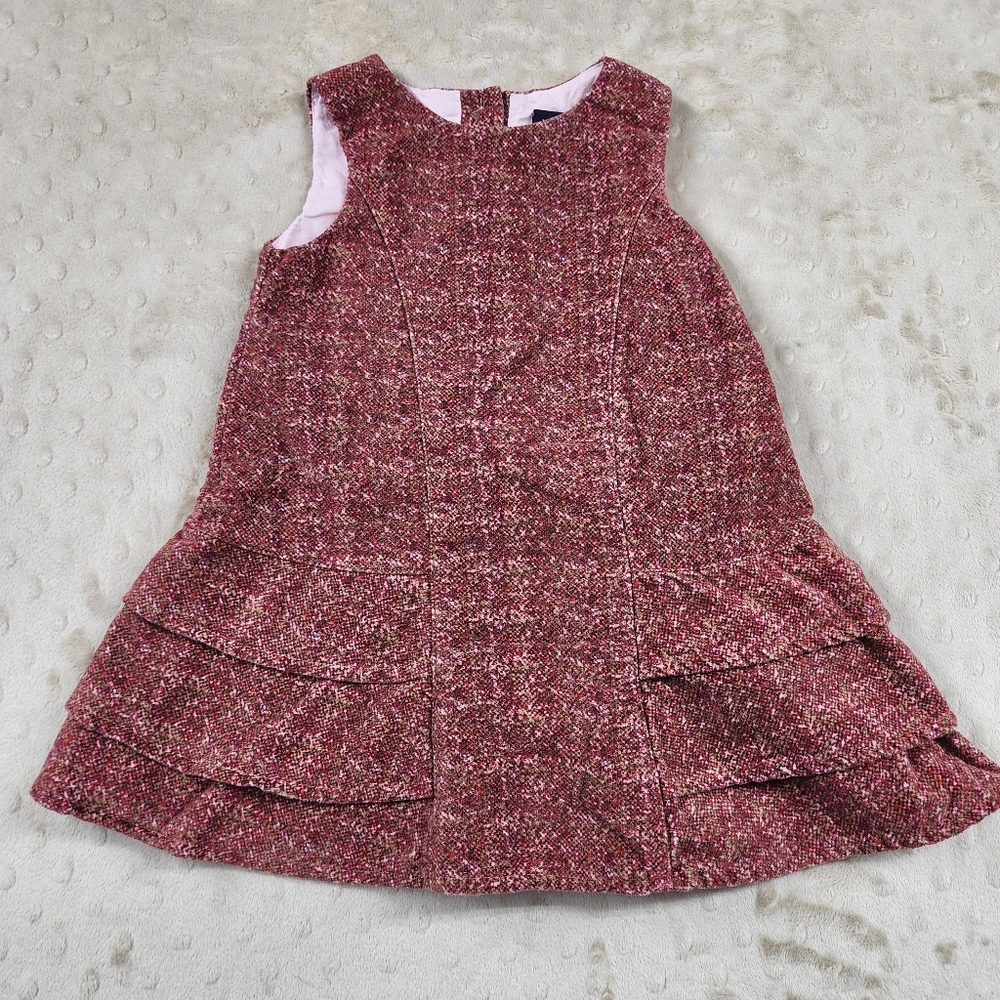 Baby GAP Corduroy Girls Ruffle Dress Button Details 12-18 months Red Pink